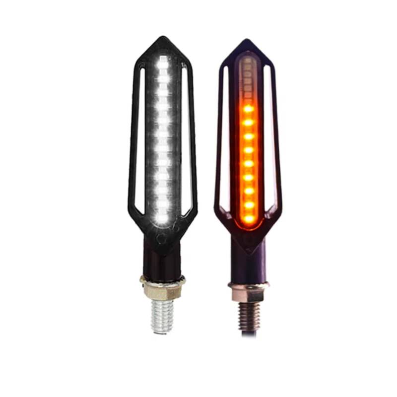 PVCUHWF Motorrad Blinker Licht Motorrad-Blinker Blinklicht Eingebautes Relais Blinkeranzeige Stoppsignale Blinker Universelles Motorrad-Blinkerlicht(2PCS White) von PVCUHWF