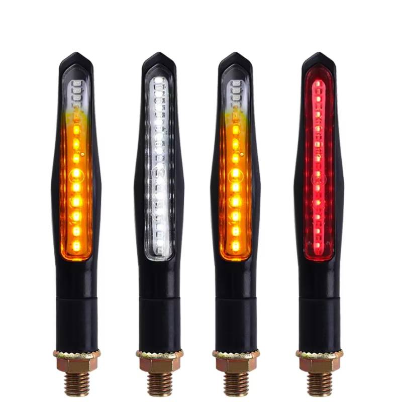 PVCUHWF Motorrad Blinker Licht Motorrad Blinker Licht Eingebautes Relais E24 Fließende Motorrad Blinker Stoppsignal Lampe Blitzbeleuchtung Bremsen Blinker Zubehör(Size3) von PVCUHWF