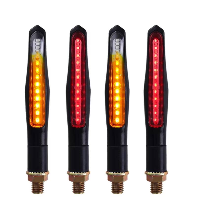 PVCUHWF Motorrad Blinker Licht Motorrad Blinker Licht Eingebautes Relais E24 Fließende Motorrad Blinker Stoppsignal Lampe Blitzbeleuchtung Bremsen Blinker Zubehör(Size4) von PVCUHWF