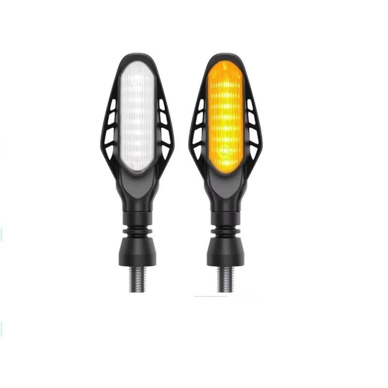 PVCUHWF Motorrad Blinker Licht Motorrad-Blinker Richtungsanzeiger Stoppsignal Blinkende Rücklichtbremse Blinkleuchte Motorrad-Blinker(2PCS White to Yellow) von PVCUHWF