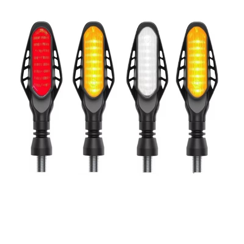 PVCUHWF Motorrad Blinker Licht Motorrad-Blinker Richtungsanzeiger Stoppsignal Blinkende Rücklichtbremse Blinkleuchte Motorrad-Blinker(4PCS) von PVCUHWF