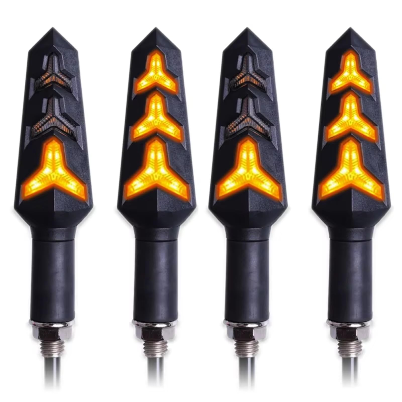PVCUHWF Motorrad Blinker Licht Motorrad-Blinker Universal-Blinkerlicht Eingebautes Relais Blinker DRL Stoppsignallampe Bremsbeleuchtung Universal-Blinkerlicht(4pcs Yellow) von PVCUHWF