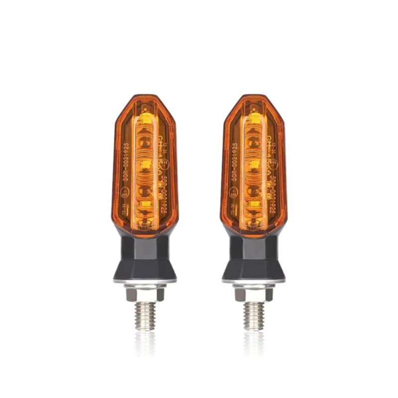 PVCUHWF Motorrad Blinker Licht Motorrad-Blinkerlicht Bernsteinfarbenes Blinklicht 12V 8mm Anzeigeblinkerlampe Universal-Motorrad-Blinkerlicht Zubehör(Yellow,2pcs) von PVCUHWF