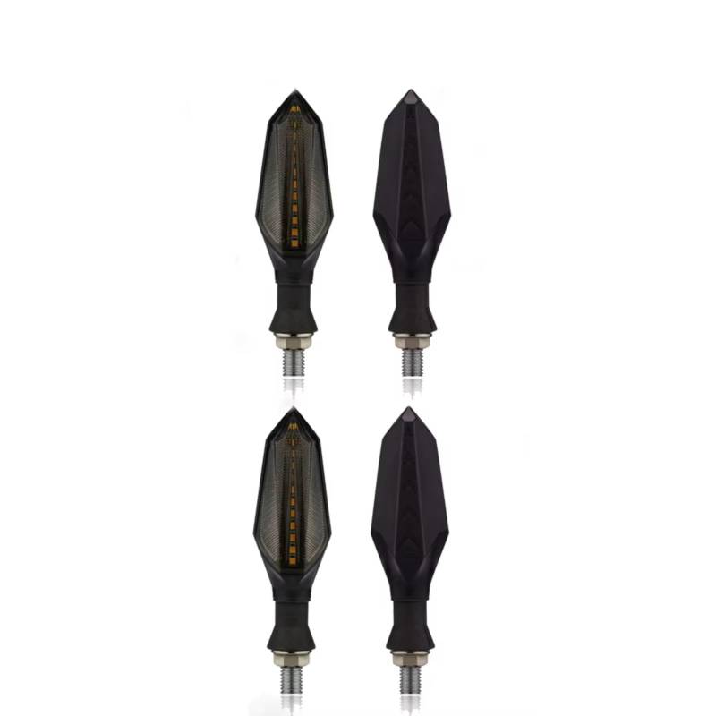 PVCUHWF Motorrad Blinker Licht Motorrad M10 Universal Blinker Anzeige Bernstein Licht 12V Fließende Sequentielle Pfeil Lichter Motorrad Blinker Lampe Zubehör(4PCS) von PVCUHWF