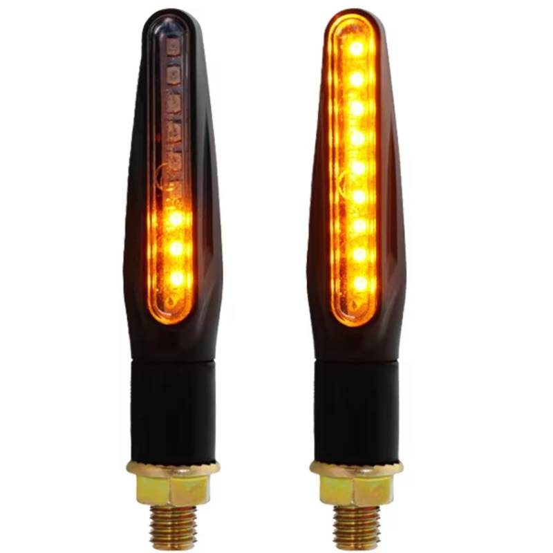 PVCUHWF Motorrad Blinker Licht Motorrad-Signallicht E24 Blinker Blinkanzeige Biegsames Rücklicht Signal Eingebautes Relais Motorrad-Blinklichter Zubehör(2PCS) von PVCUHWF