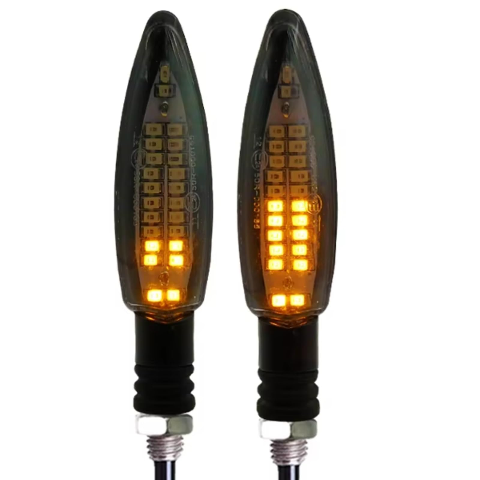 PVCUHWF Motorrad Blinker Licht Universal EMark Motorrad Blinker Licht Eingebautes Relais Motorblinker wasserdichte E24 Motorrad Lichter Blinker Indikatoren(2pcs) von PVCUHWF
