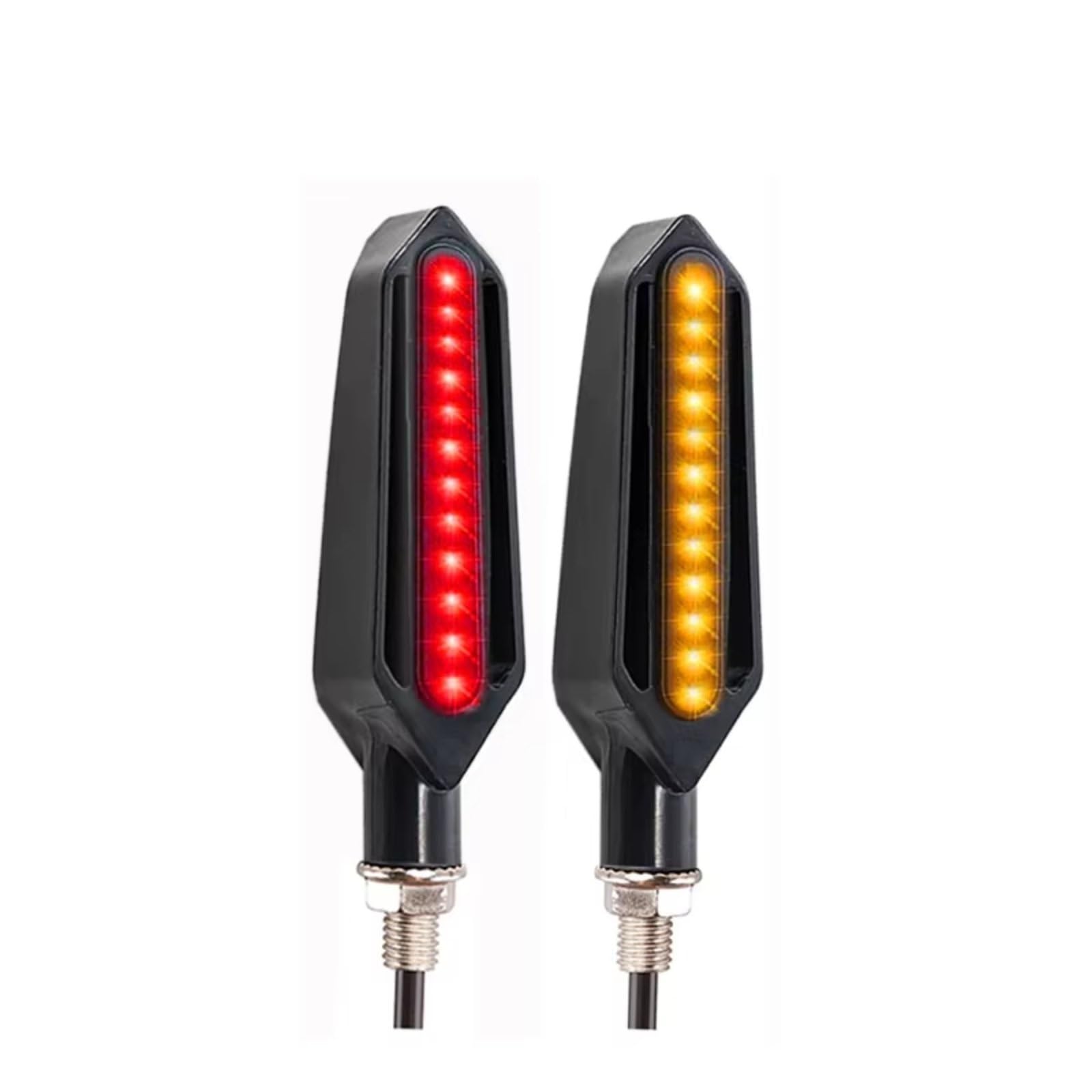 PVCUHWF Motorrad Blinker Licht Universal Motorrad 12V Blinker Licht Fließende Blinker Blinkende Bremse Stop Relais Läuft DRL Flasher Warnung Lampe Zubehör(2Pcs-Red to Yellow) von PVCUHWF