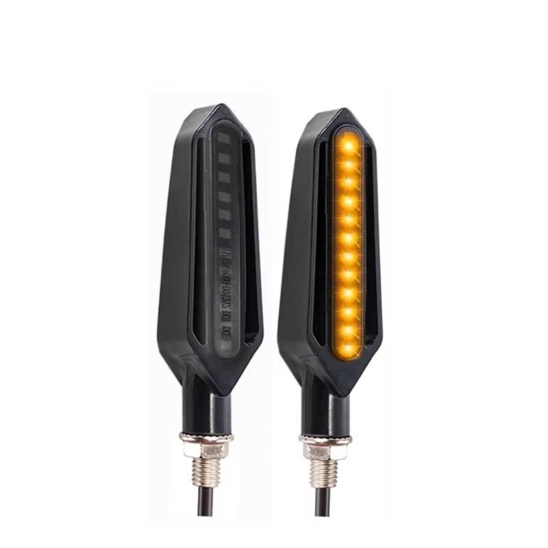 PVCUHWF Motorrad Blinker Licht Universal Motorrad 12V Blinker Licht Fließende Blinker Blinkende Bremse Stop Relais Läuft DRL Flasher Warnung Lampe Zubehör(2Pcs-Yellow) von PVCUHWF