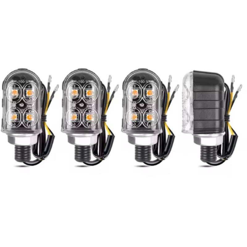 PVCUHWF Motorrad Blinker Licht Universal Motorrad Blinker Anzeige Motorrad Blinker 8mm EIN Paar Motorrad Indikatoren Blinker Beleuchtung Flasher Blinker Licht(4X transparent) von PVCUHWF
