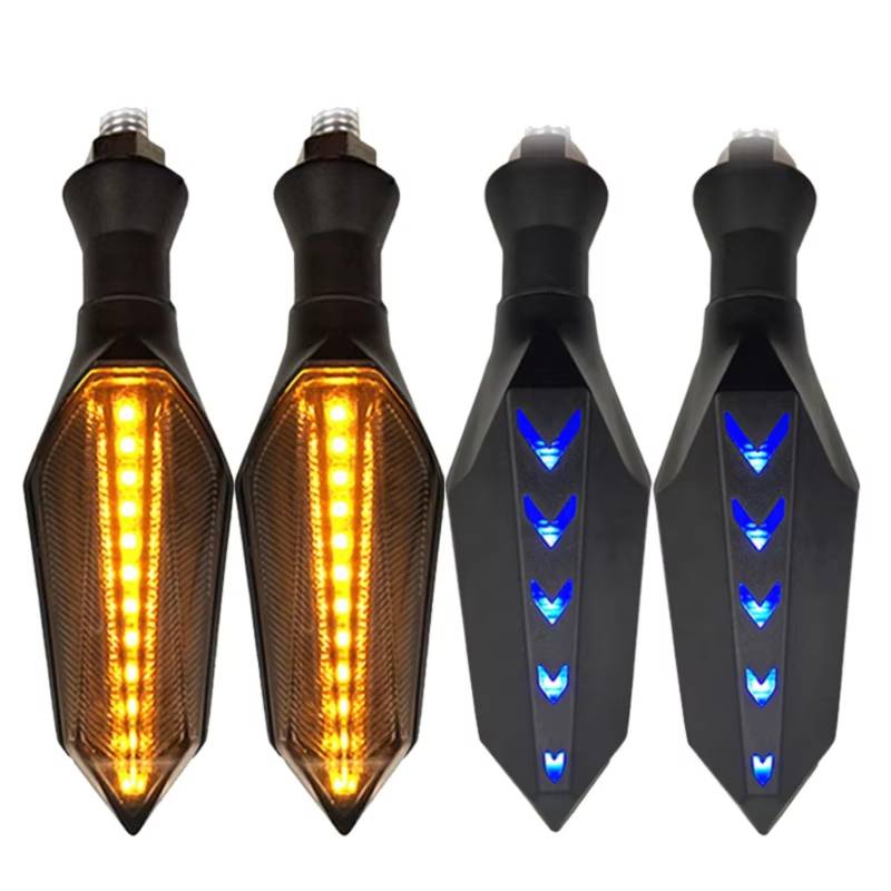 PVCUHWF Motorrad Blinker Licht Universal Motorrad Blinker Licht 2835SMD Blinker Eingebautes Relais Motorrad Blinker Blinker Indikatoren Licht Biegbarer Adapter(4 PCS) von PVCUHWF
