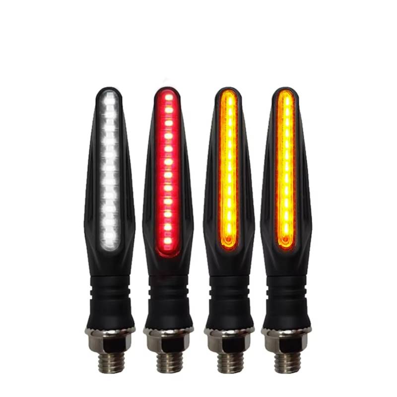 PVCUHWF Motorrad Blinker Licht Universal Motorrad Blinker Licht Hohe Helle 335SMD Motorrad Flasher IP68 Biegsamen Lauflicht DRL Stopp Signal Anzeige(Size3) von PVCUHWF