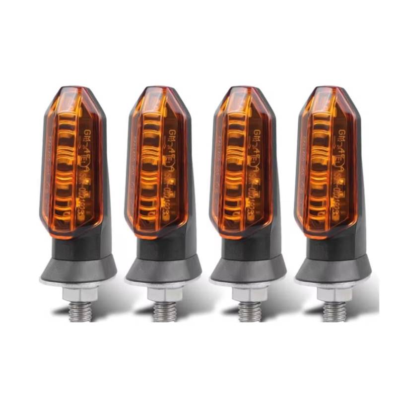 PVCUHWF Motorrad Blinker Licht Universal Motorrad Blinker Lichter Bernstein Blinklicht Blinker Blinker Lampe 12V 8mm Motorrad Anzeige Lampe Zubehör(Yellow,4pcs) von PVCUHWF
