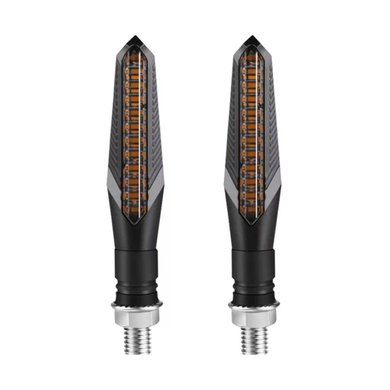 PVCUHWF Motorrad Blinker Licht Universal Motorrad Blinker Lichter Eingebautes Relais Blinker Anzeige Fließendes Wasser Blinker Blinker Lampe Motorrad Blinker Zubehör(2PCS) von PVCUHWF