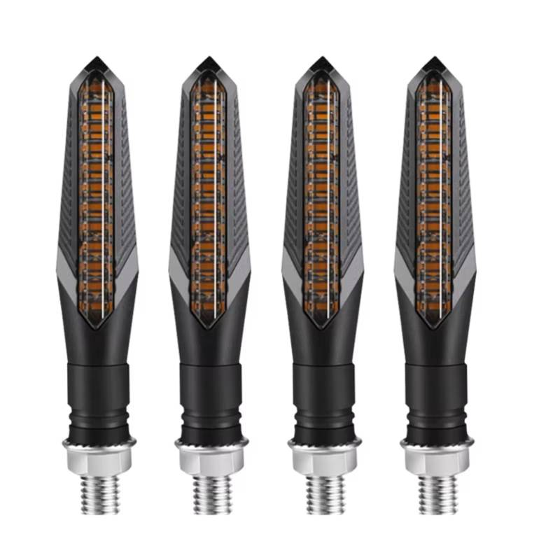 PVCUHWF Motorrad Blinker Licht Universal Motorrad Blinker Lichter Eingebautes Relais Blinker Anzeige Fließendes Wasser Blinker Blinker Lampe Motorrad Blinker Zubehör(4PCS) von PVCUHWF