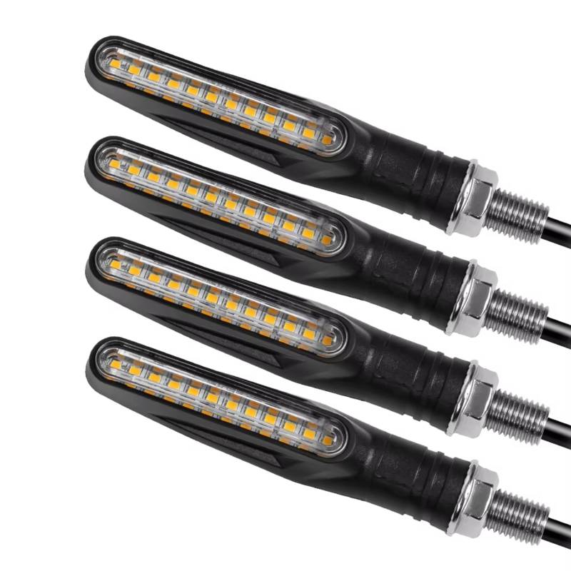 PVCUHWF Motorrad Blinker Licht Universal Motorrad Blinker Richtungsanzeigen Blinkende Hinten Schwanz Bremse Blinker Stopp Signal Licht Motorrad DRL Lampe(4PCS) von PVCUHWF