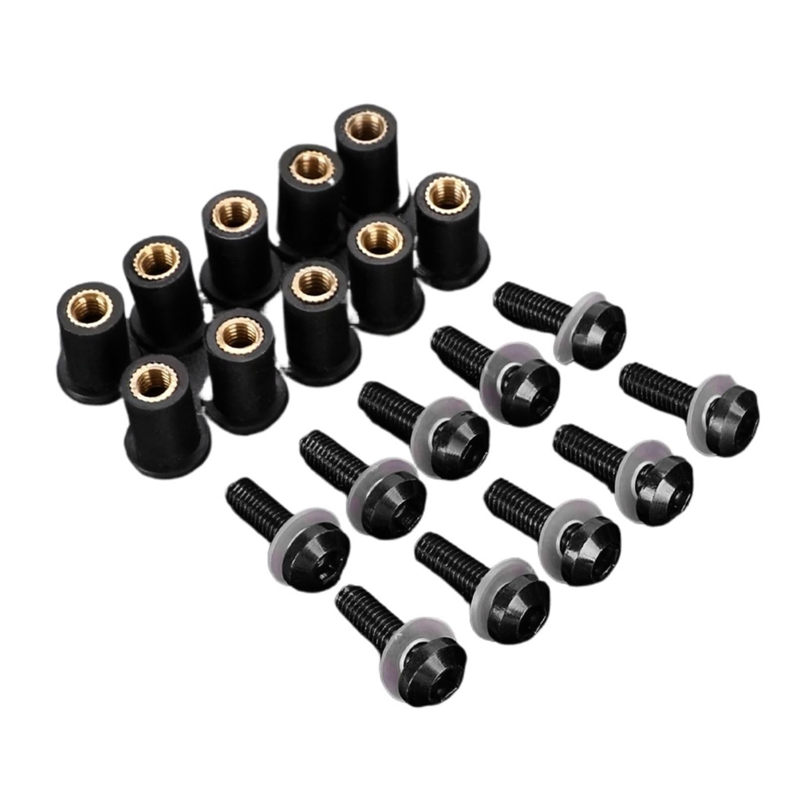 PVCUHWF Motorrad Schrauben Set Kompatibel Mit Africa Für Twin Für CRF1100 Windschutzscheiben-Schraubenkombination Motorradschrauben-Kombinationssatz Schraubenverbindungsbolzen Dekoration(Black) von PVCUHWF