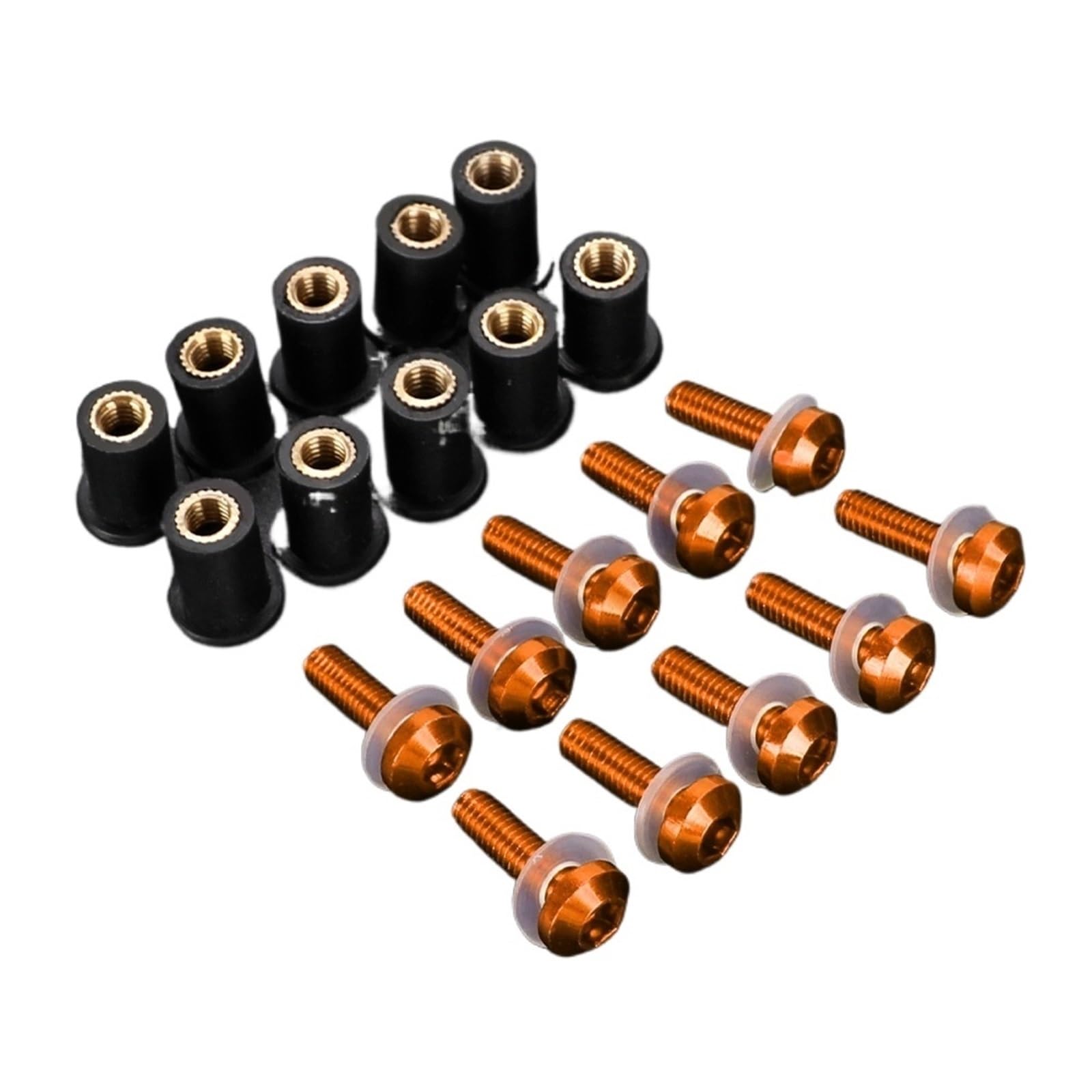 PVCUHWF Motorrad Schrauben Set Kompatibel Mit Africa Für Twin Für CRF1100 Windschutzscheiben-Schraubenkombination Motorradschrauben-Kombinationssatz Schraubenverbindungsbolzen Dekoration(Orange) von PVCUHWF