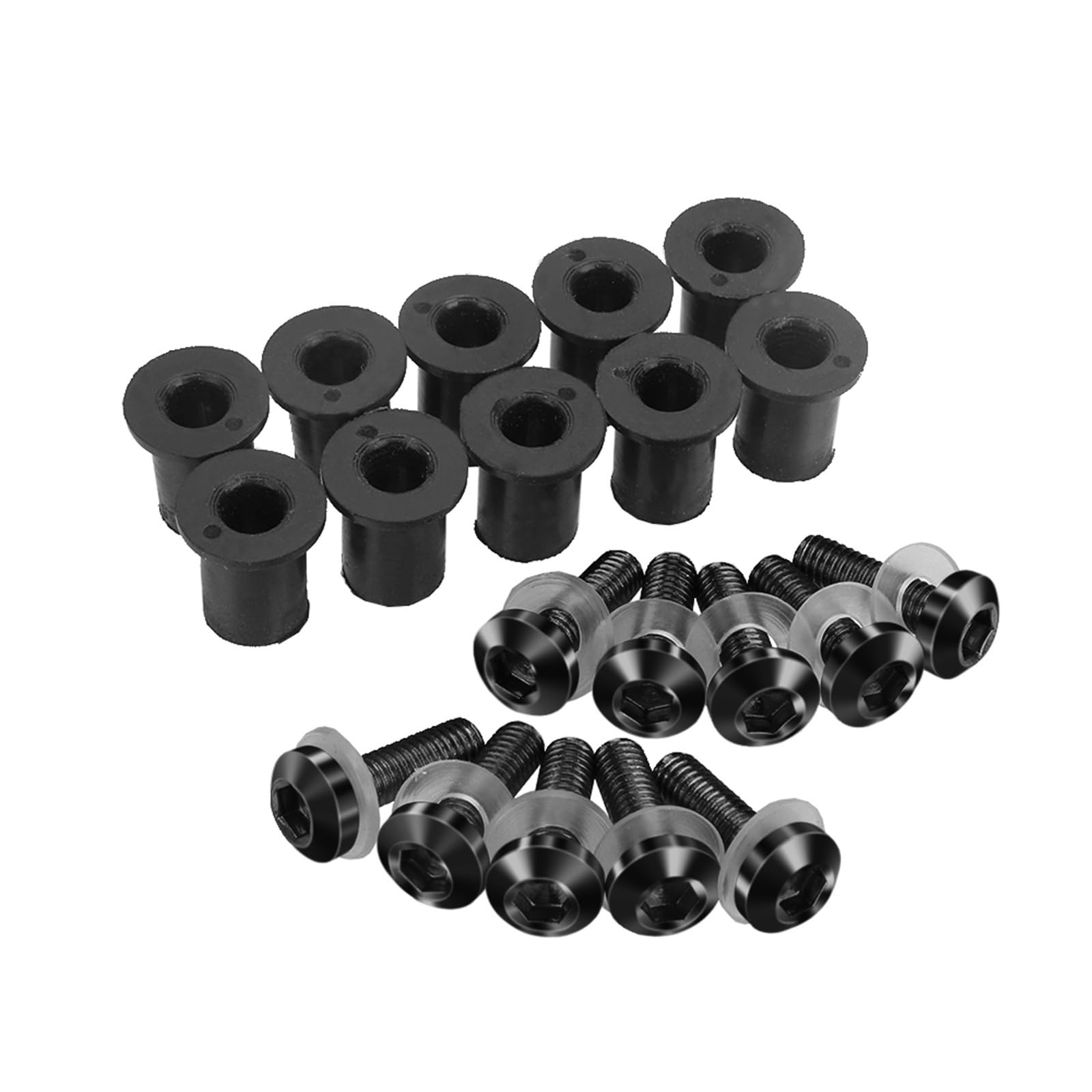 PVCUHWF Motorrad Schrauben Set Kompatibel Mit Africa Für Twin Für CRF1100L Windschutzscheibe Windabweiser Schrauben Schraubverbindungsschrauben Dekoration Motorradschrauben(Black) von PVCUHWF