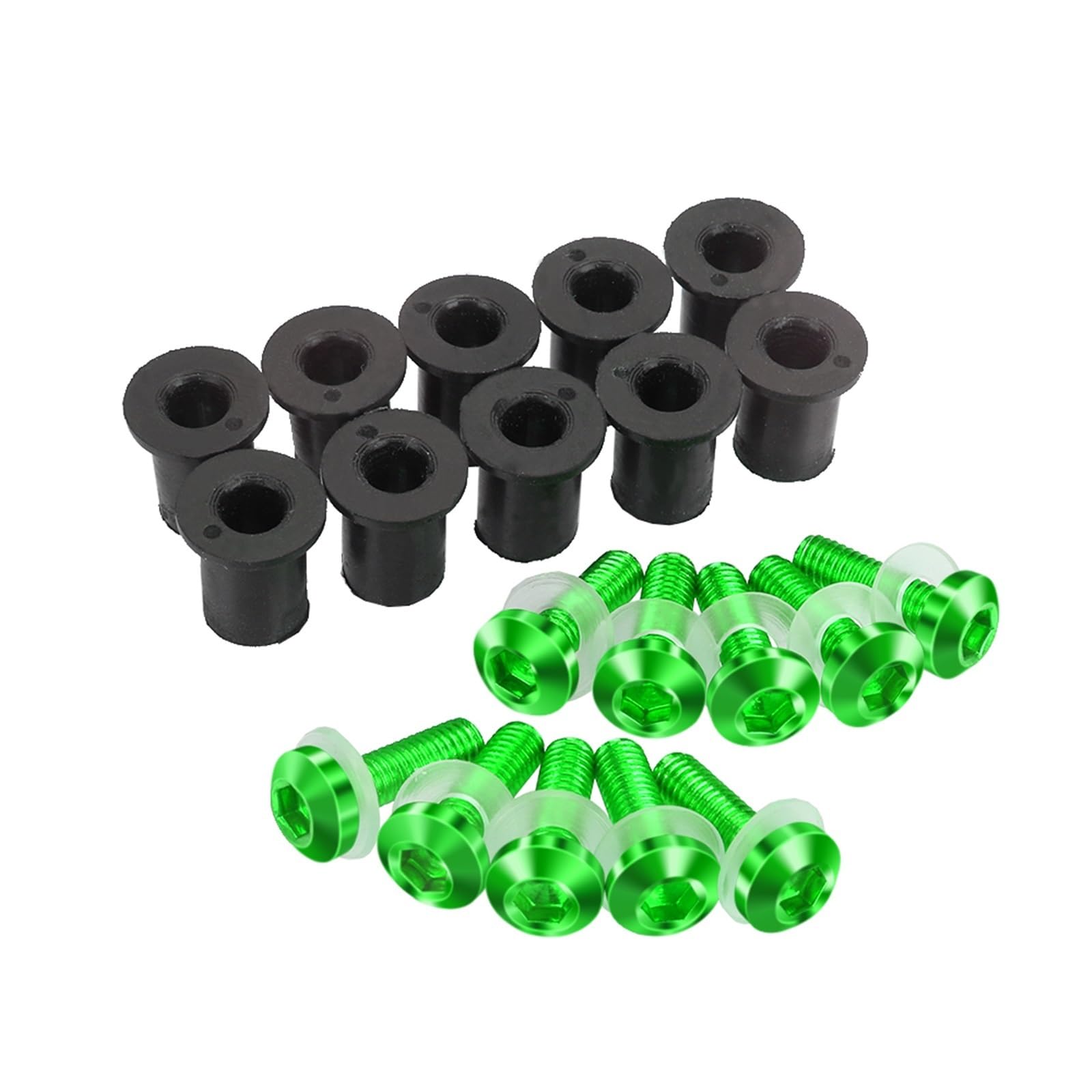 PVCUHWF Motorrad Schrauben Set Kompatibel Mit Africa Für Twin Für CRF1100L Windschutzscheibe Windabweiser Schrauben Schraubverbindungsschrauben Dekoration Motorradschrauben(Green) von PVCUHWF