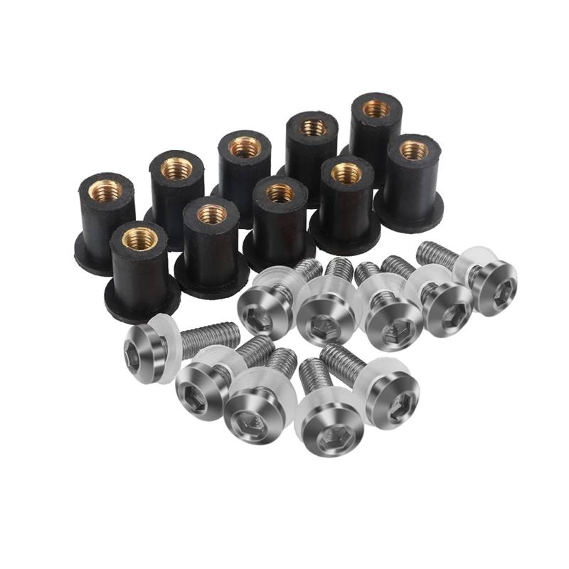 PVCUHWF Motorrad Schrauben Set Kompatibel Mit Africa Für Twin Für CRF1100L Windschutzscheibe Windabweiser Schrauben Schraubverbindungsschrauben Dekoration Motorradschrauben(Silver) von PVCUHWF