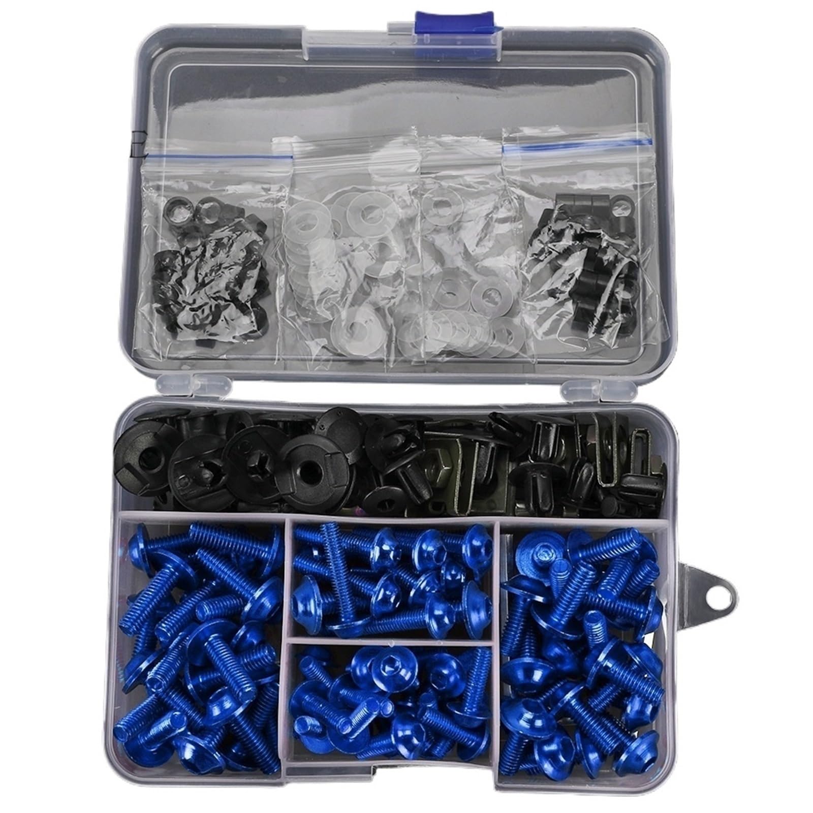 PVCUHWF Motorrad Schrauben Set Kompatibel Mit CBR1100XX Für CBR1000F Für Cbr600 Motorrad Schraubenkombination Motorradschrauben Kombinationssatz Verbindungsschrauben Dekoration(Blue) von PVCUHWF