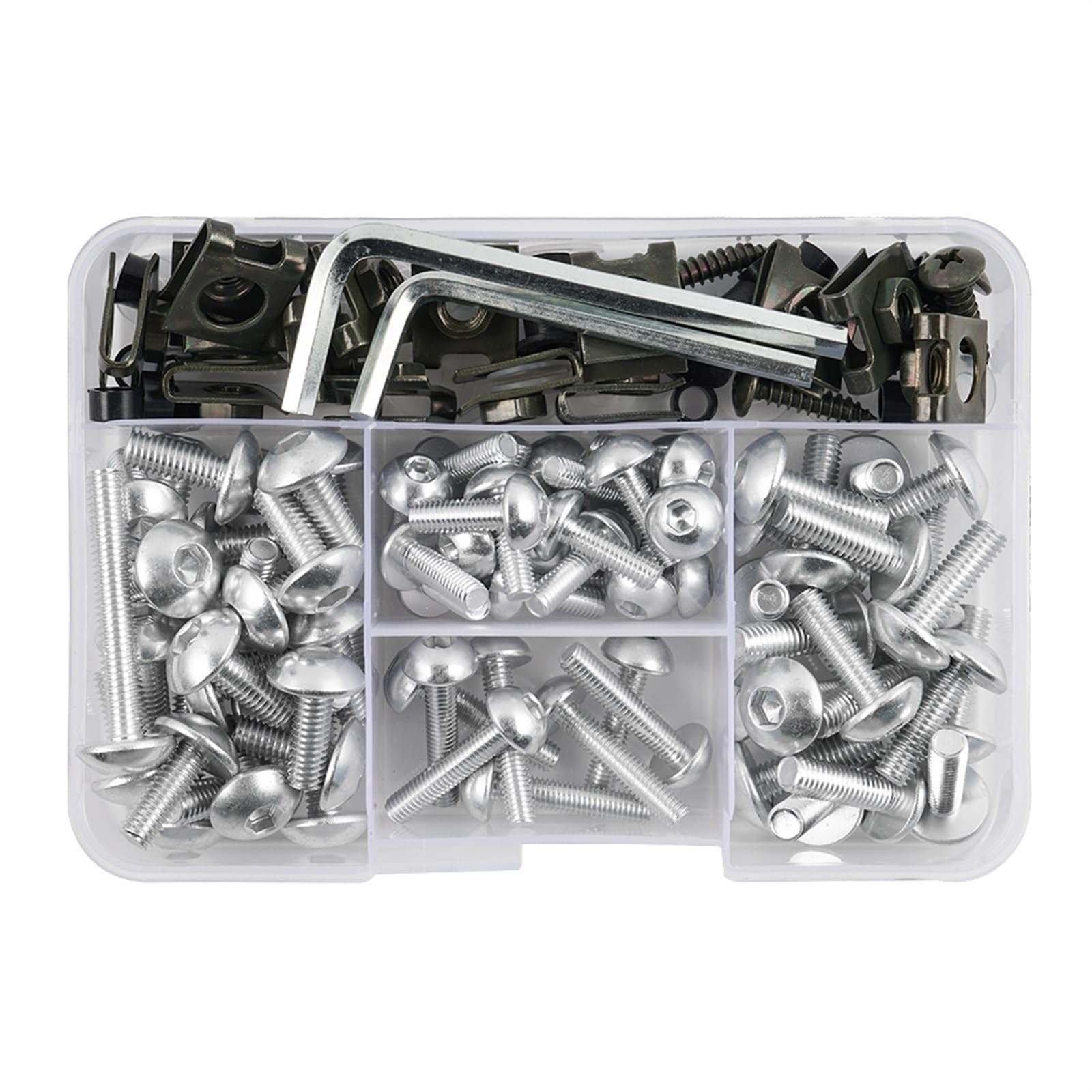 PVCUHWF Motorrad Schrauben Set Kompatibel Mit CBR600RR Für CBR1000RR Für CBR600F2 Motorrad-Verkleidungsschrauben-Schrauben-Muttern-Kombination Motorrad-Schrauben-Kombinationssatz(Silver) von PVCUHWF