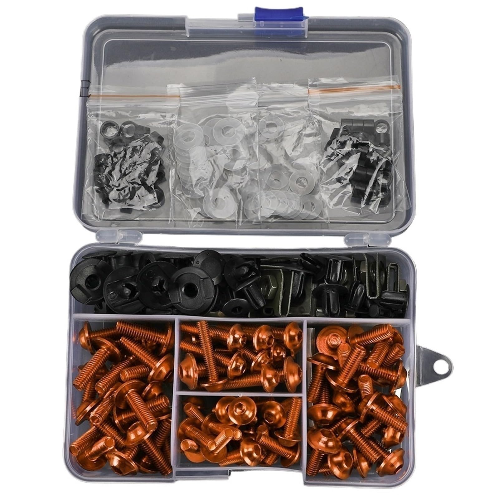 PVCUHWF Motorrad Schrauben Set Kompatibel Mit CBR954 Für CBR1000 Für CBR250R Schraubenkombination Motorrad-Verkleidungsschrauben-Kit Mutternclips Motorrad-Schrauben-Kombinationskit(Orange) von PVCUHWF