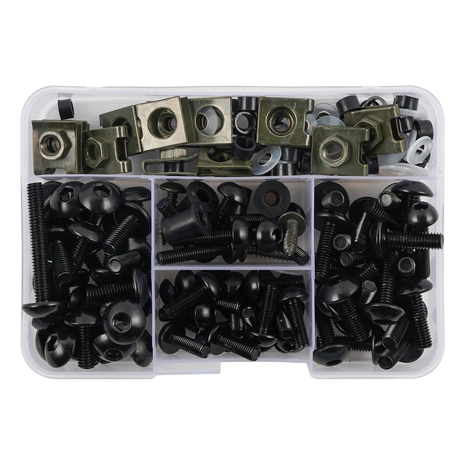 PVCUHWF Motorrad Schrauben Set Kompatibel Mit Cb125r Für Cbr600Rr Für Cbr500r Motorrad Schraubenkombination Motorradschraubenkombination Schraubenverbindungsbolzendekoration(Black) von PVCUHWF