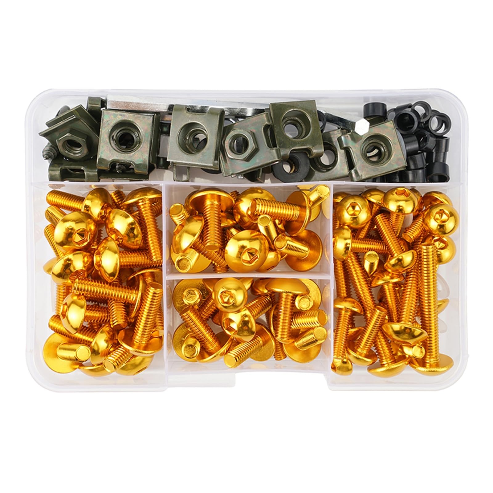 PVCUHWF Motorrad Schrauben Set Kompatibel Mit Cb125r Für Cbr600Rr Für Cbr500r Motorrad Schraubenkombination Motorradschraubenkombination Schraubenverbindungsbolzendekoration(Yellow) von PVCUHWF
