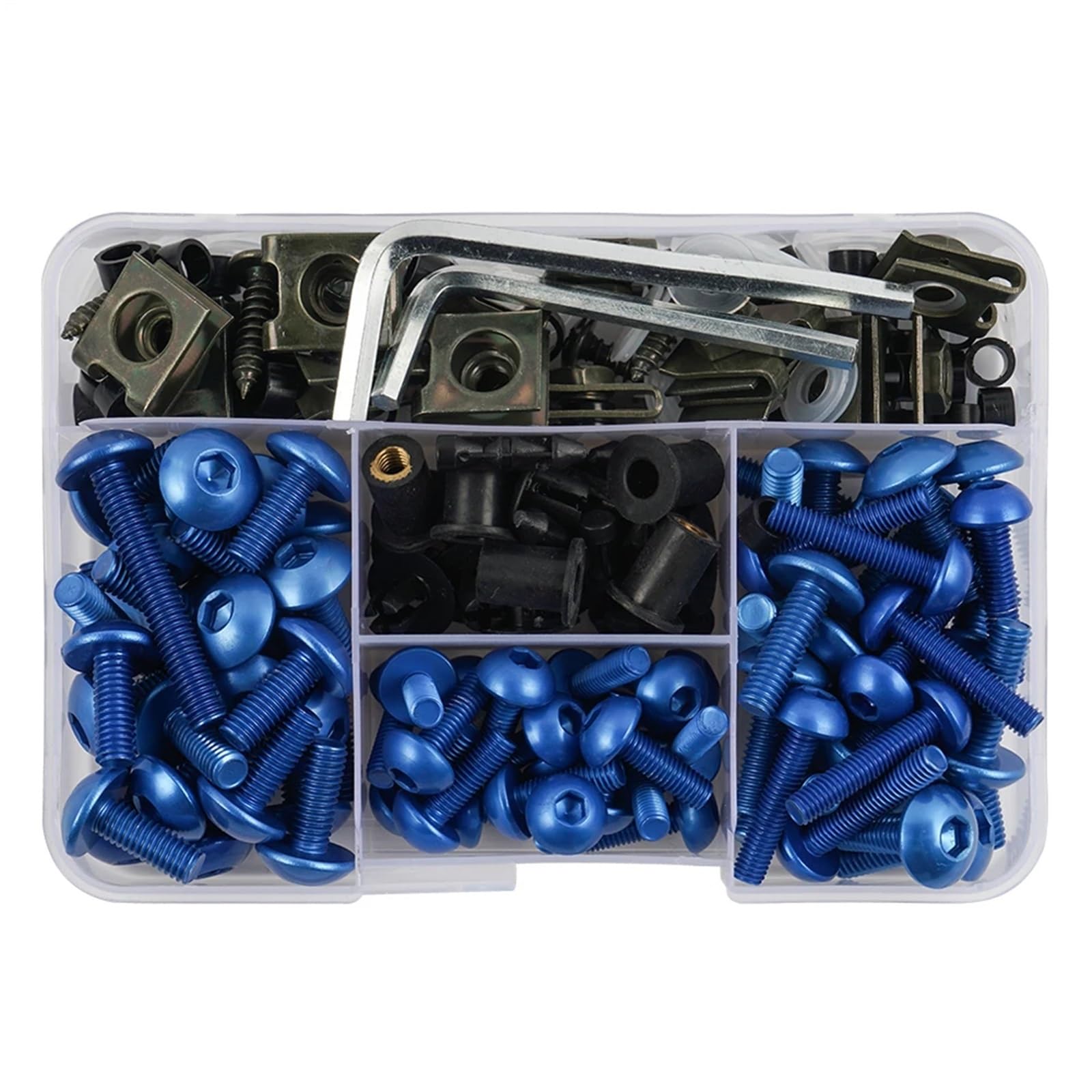 PVCUHWF Motorrad Schrauben Set Kompatibel Mit Ducati Für Monster 400 Für Monster 600 Für Monster 620 190PCS Karosserieverkleidungsschrauben Schraube Schraubverbindungsschrauben Dekoration(Blue) von PVCUHWF