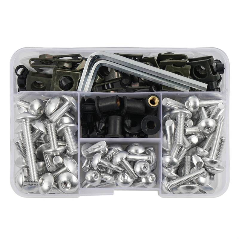 PVCUHWF Motorrad Schrauben Set Kompatibel Mit Ducati Für Monster 400 Für Monster 600 Für Monster 620 190PCS Karosserieverkleidungsschrauben Schraube Schraubverbindungsschrauben Dekoration(Silver) von PVCUHWF
