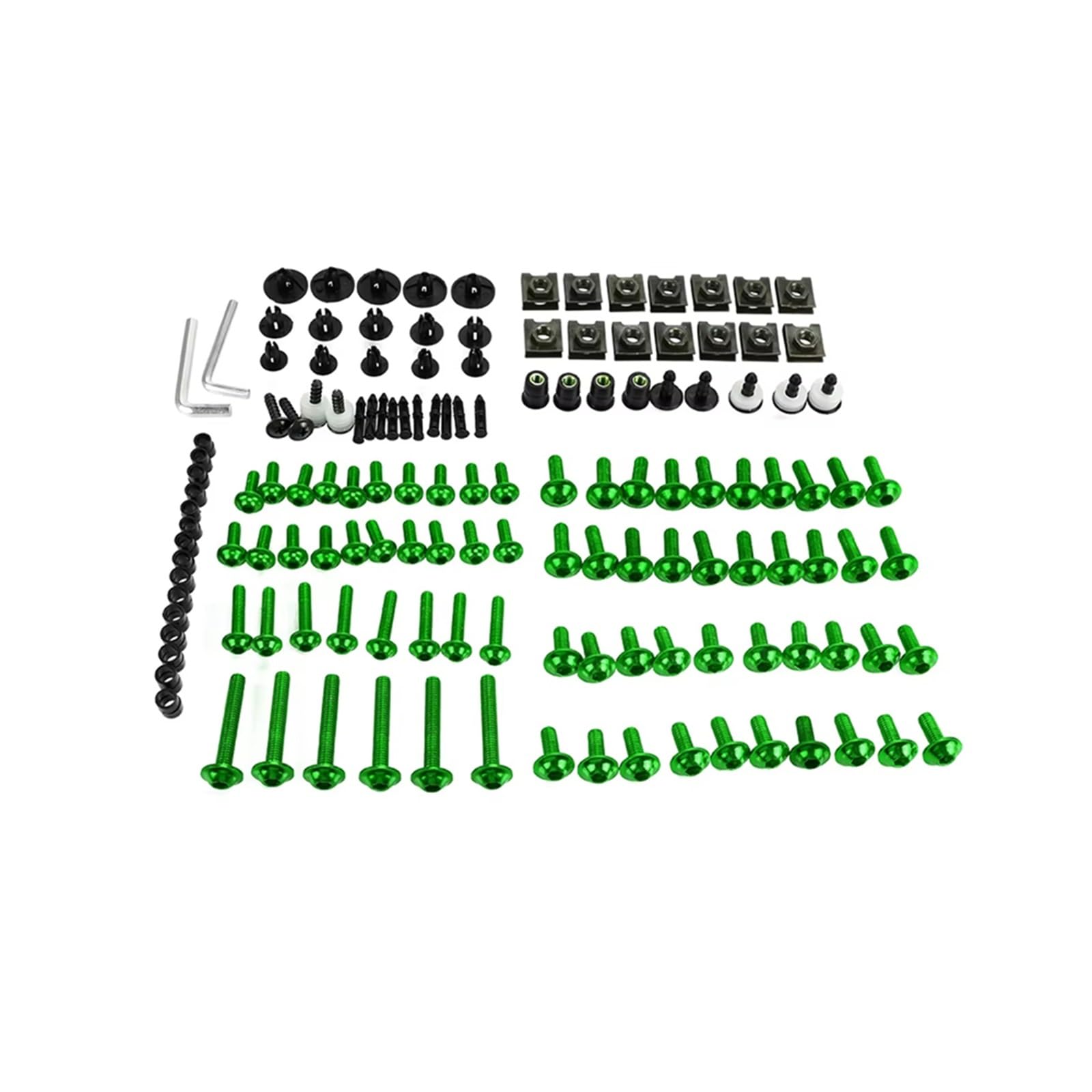 PVCUHWF Motorrad Schrauben Set Kompatibel Mit F650CS Für F650GS Für F650ST Selbstschneidende Schraubenkombination Motorradschrauben-Kombinationssatz Dekoration Motorradschraubensatz(Green) von PVCUHWF