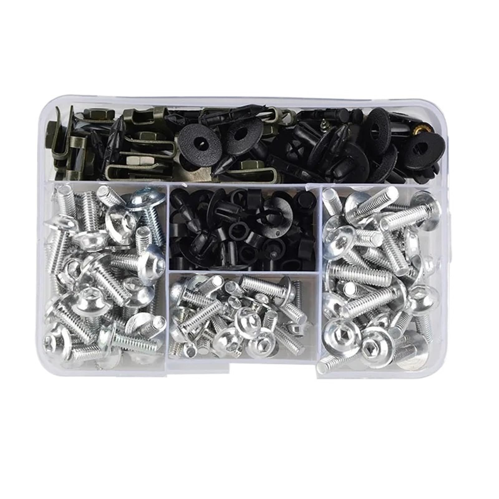PVCUHWF Motorrad Schrauben Set Kompatibel Mit Für ER6F Für ER6N Schraubenkombination Motorradschrauben-Kombinationssatz Motorradverkleidungsschrauben-Schraubensatz Mutternklammern(Silver) von PVCUHWF
