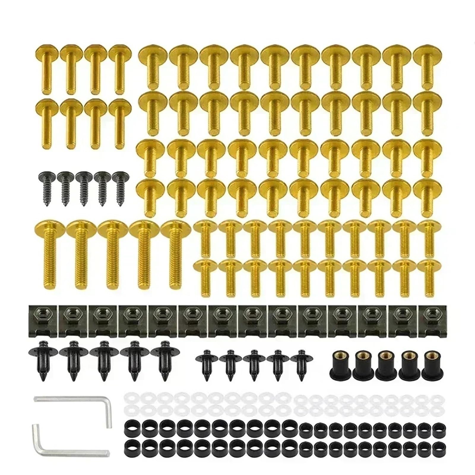 PVCUHWF Motorrad Schrauben Set Kompatibel Mit Für KDX200 Für KDX220R Für KDX50 Motorradschrauben-Kombinationssatz Schraubenverbindungsschrauben-Dekoration Motorradschraubensatz(Yellow) von PVCUHWF
