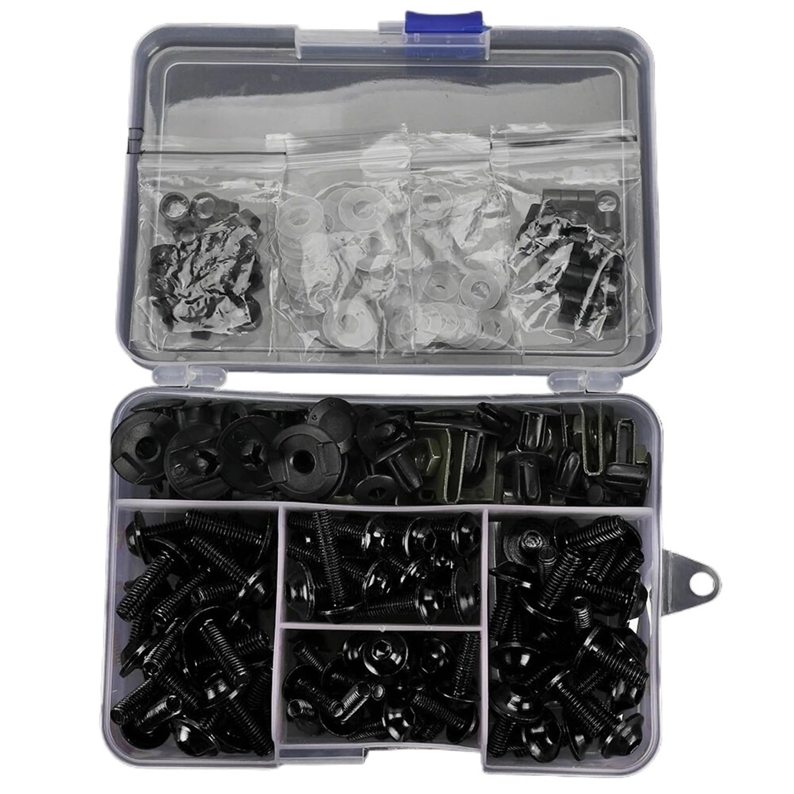 PVCUHWF Motorrad Schrauben Set Kompatibel Mit Für NINJA1000 Für Z650 Für Z400 Motorrad Kompletter Verkleidungsschraubensatz Schrauben Mutter Selbstschneidende Schraubenkombination(Black) von PVCUHWF