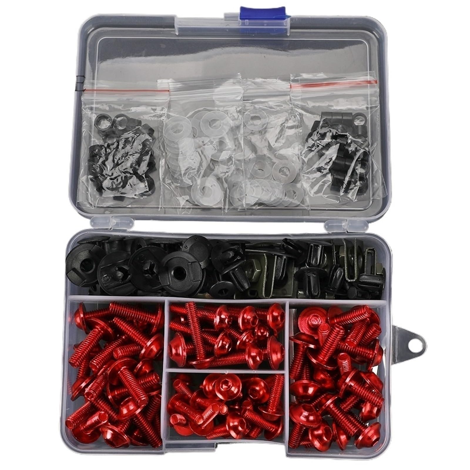 PVCUHWF Motorrad Schrauben Set Kompatibel Mit Für NINJA1000 Für Z650 Für Z400 Motorrad Kompletter Verkleidungsschraubensatz Schrauben Mutter Selbstschneidende Schraubenkombination(Red) von PVCUHWF