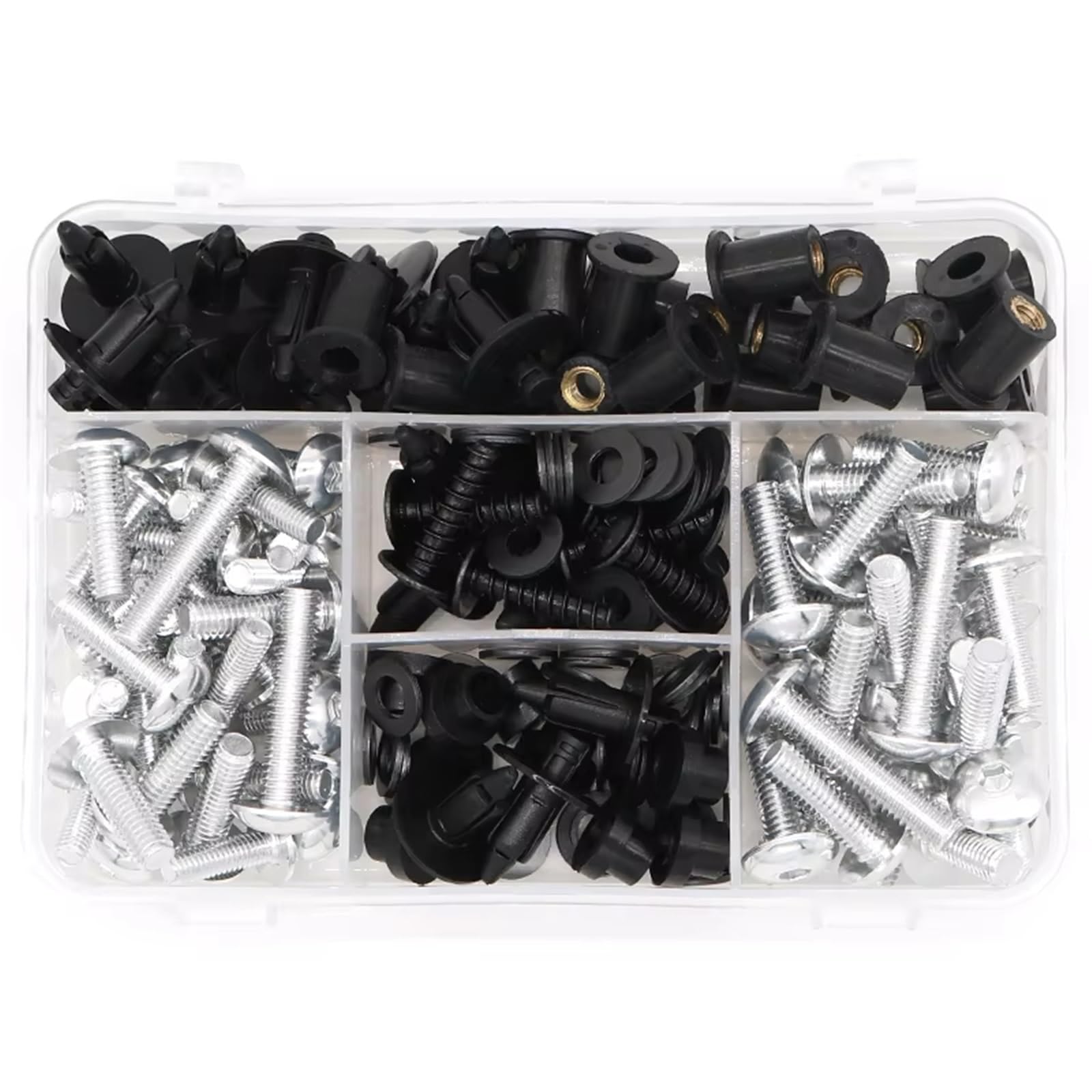PVCUHWF Motorrad Schrauben Set Kompatibel Mit Für Ninja 500R Für Ninja 650R Für ER-6f Schraubverbindungsbolzen Dekoration Motorrad Komplette Vollverkleidungsschrauben(Silver) von PVCUHWF