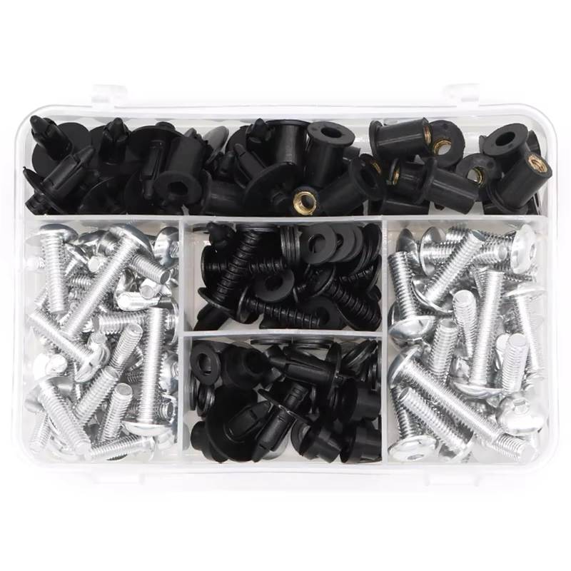 PVCUHWF Motorrad Schrauben Set Kompatibel Mit Für Ninja 500R Für Ninja 650R Für ER-6f Schraubverbindungsbolzen Dekoration Motorrad Komplette Vollverkleidungsschrauben(Silver) von PVCUHWF