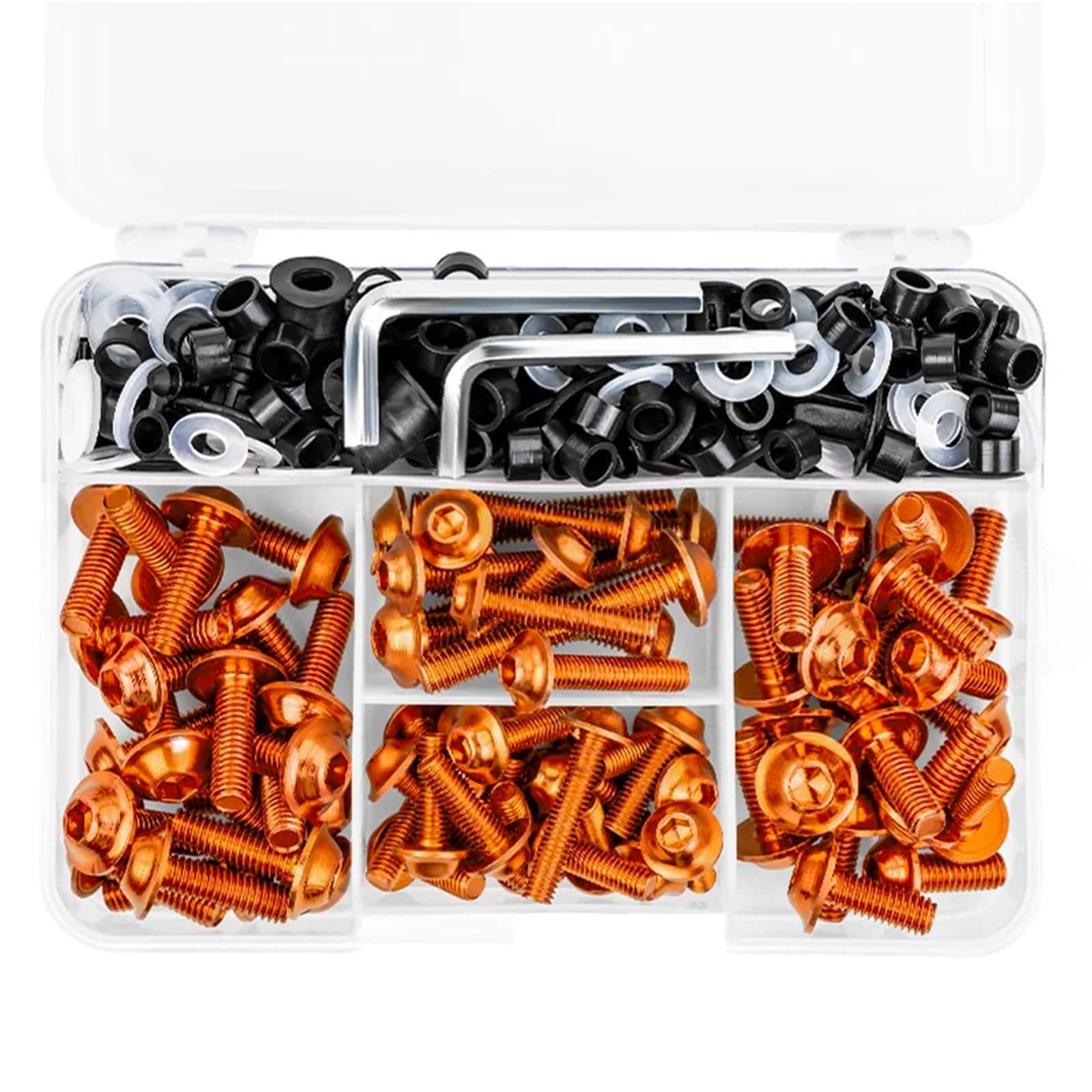 PVCUHWF Motorrad Schrauben Set Kompatibel Mit Für Versys650 Für Ninja650R Für Ninja1000 Selbstschneidende Schraubenkombination Motorradschrauben-Kombinationssatz Komplett(Orange) von PVCUHWF