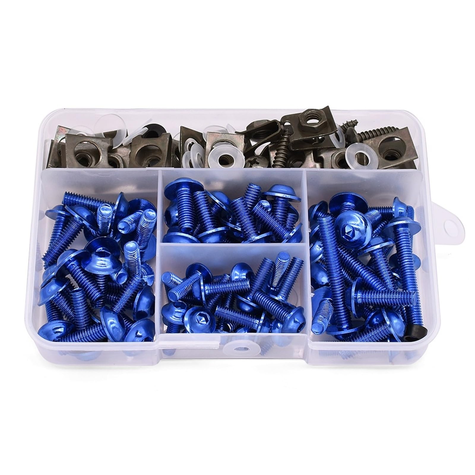PVCUHWF Motorrad Schrauben Set Kompatibel Mit Für Z1000 Für Z1000sx Aluminium-Motorrad-Verkleidungsschrauben-Muttern-Kit Moto-Karosserieschrauben-Schrauben-Motorrad-Schrauben-Kit(Blue) von PVCUHWF