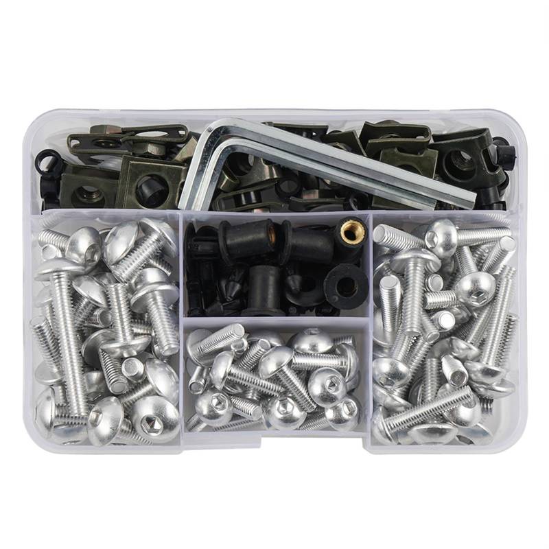 PVCUHWF Motorrad Schrauben Set Kompatibel Mit Für Z1000 Für Z750 Für Z800 Motorrad-Verkleidungsschrauben-Kit Schrauben Muttern Motorrad-Schraubenverbindungsschrauben Dekoration(Silver) von PVCUHWF