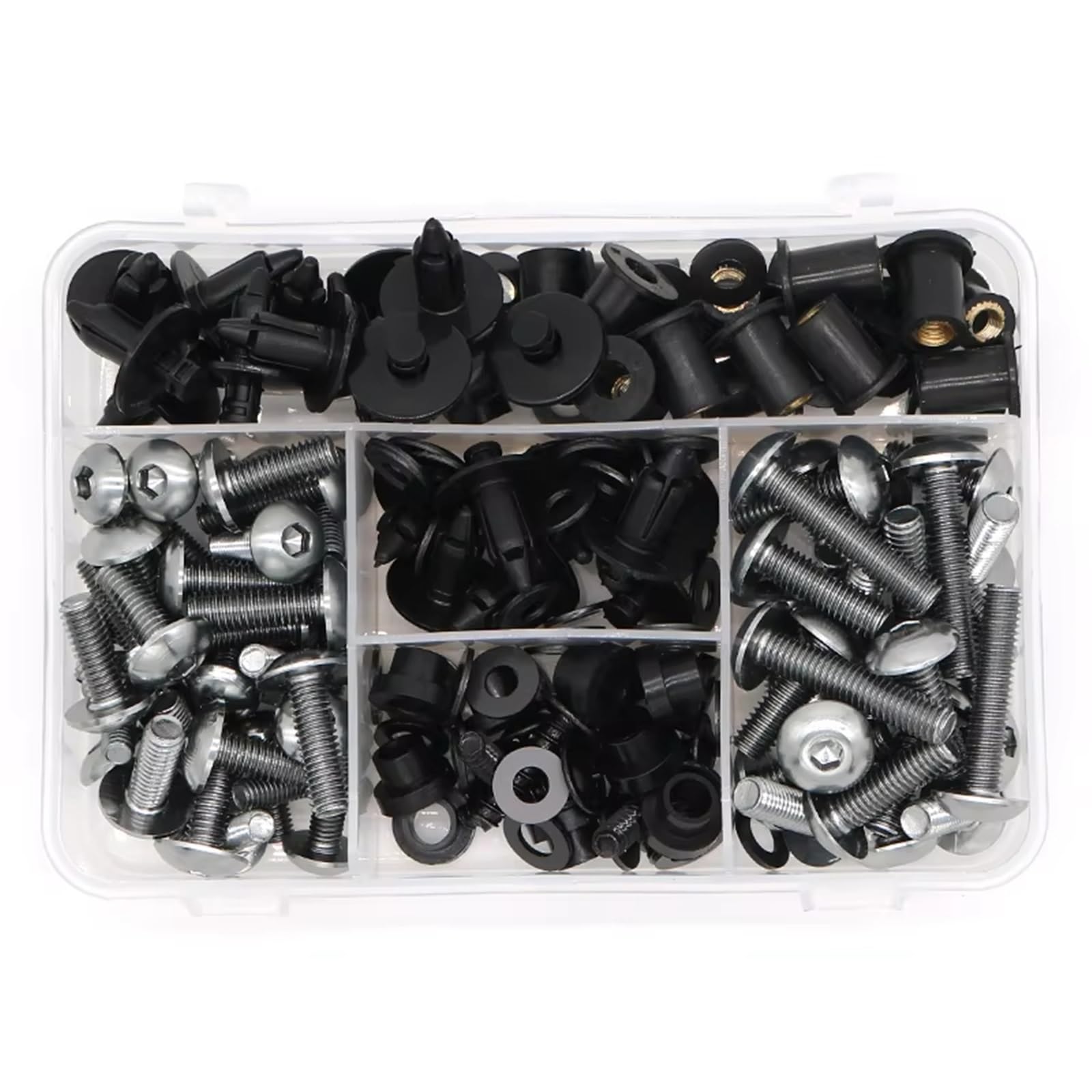 PVCUHWF Motorrad Schrauben Set Kompatibel Mit Für Z300 Für Z650 Für Z750 Selbstschneidende Schraubenkombination Motorradschrauben Kombination Verbindungsschrauben Dekoration(Gray) von PVCUHWF