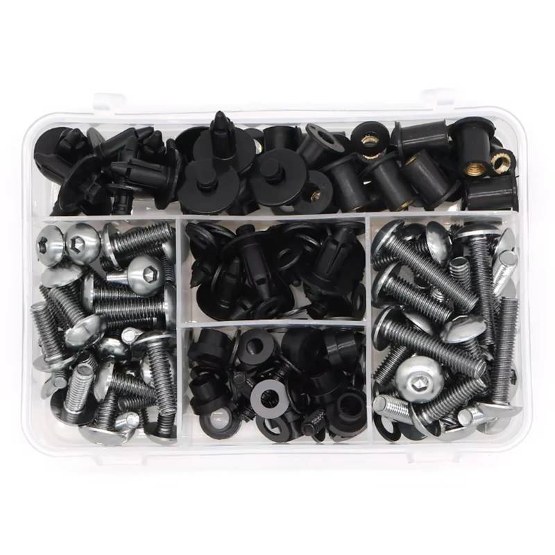 PVCUHWF Motorrad Schrauben Set Kompatibel Mit Für Z300 Für Z650 Für Z750 Selbstschneidende Schraubenkombination Motorradschrauben Kombination Verbindungsschrauben Dekoration(Gray) von PVCUHWF