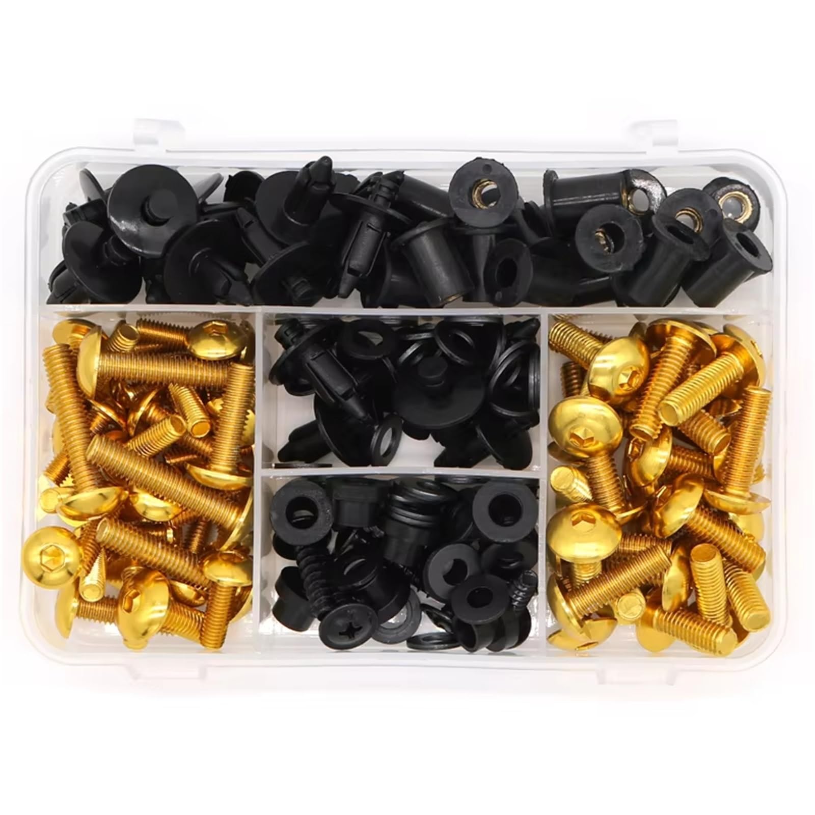 PVCUHWF Motorrad Schrauben Set Kompatibel Mit Für Z300 Für Z650 Für Z750 Selbstschneidende Schraubenkombination Motorradschrauben Kombination Verbindungsschrauben Dekoration(Yellow) von PVCUHWF
