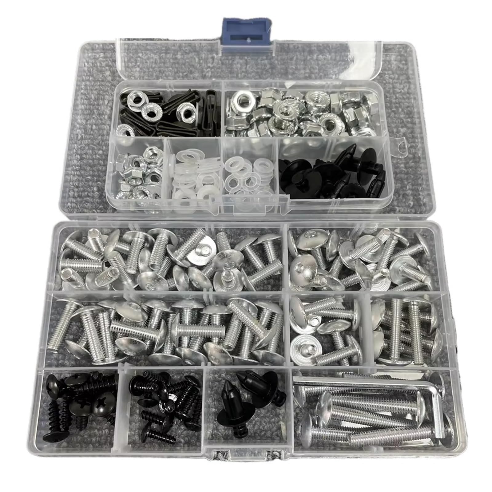 PVCUHWF Motorrad Schrauben Set Kompatibel Mit Für Z750S Für Z800 Für Z900 Selbstschneidende Schraubenkombination Motorradschrauben-Kombinationssatz Motorradschraubensatz(Silver) von PVCUHWF