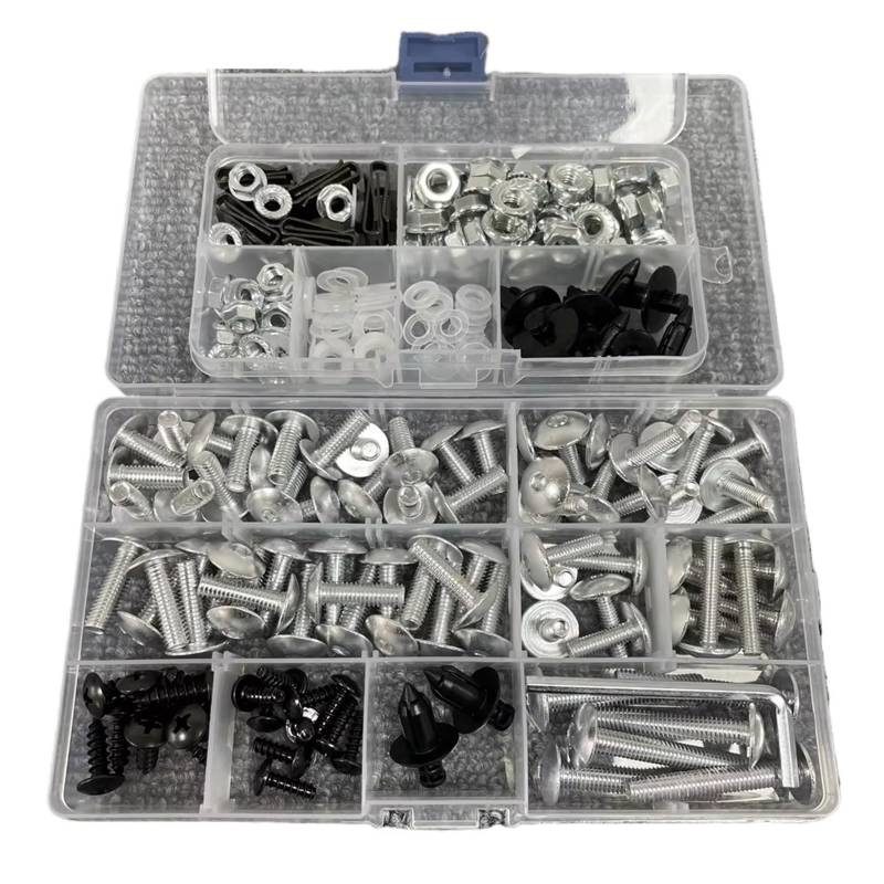 PVCUHWF Motorrad Schrauben Set Kompatibel Mit Für Z750S Für Z800 Für Z900 Selbstschneidende Schraubenkombination Motorradschrauben-Kombinationssatz Motorradschraubensatz(Silver) von PVCUHWF