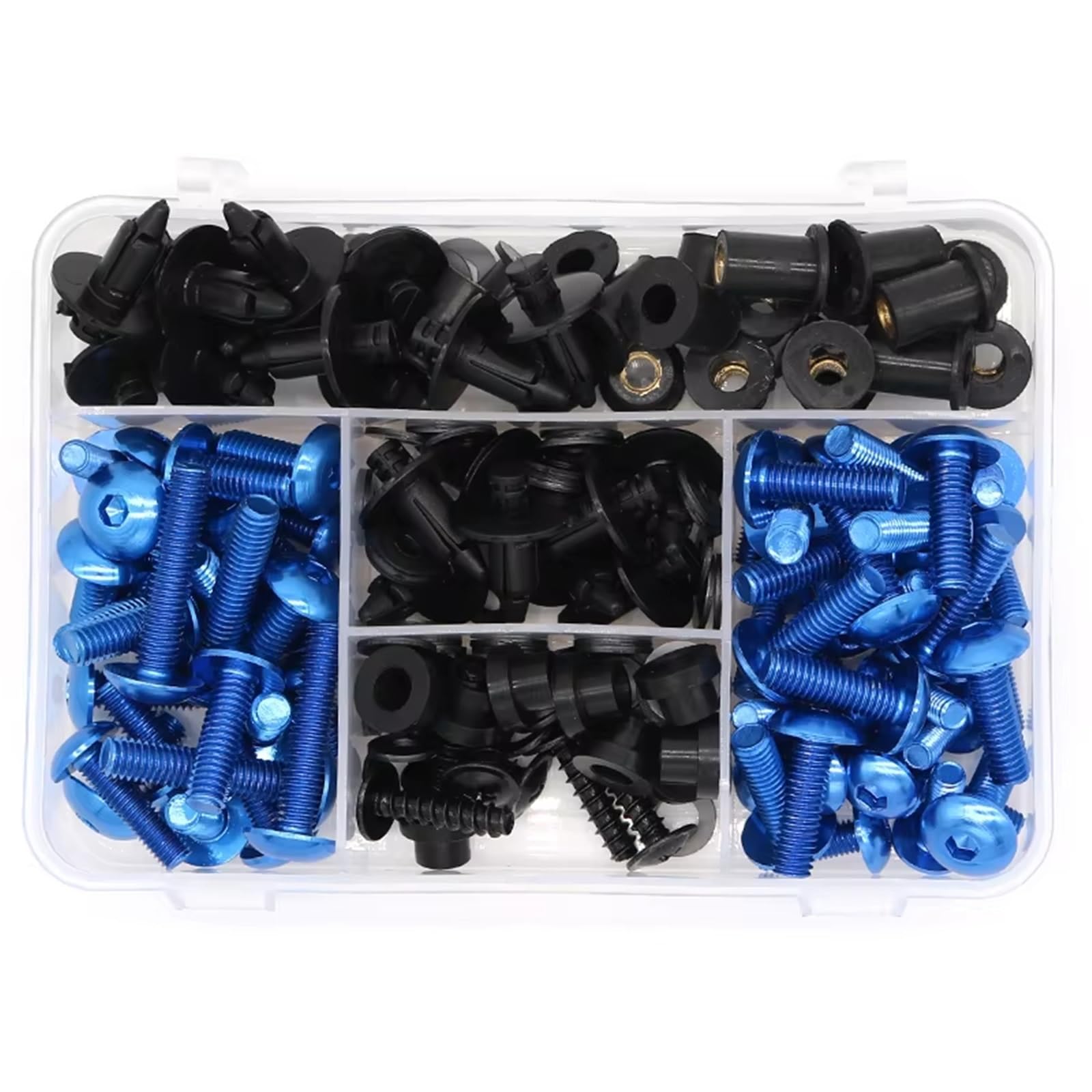 PVCUHWF Motorrad Schrauben Set Kompatibel Mit Für Z800 Für Z900 Für Z1000 Kompletter Verkleidungsschraubensatz Schraubenkombination Motorradschrauben-Kombinationssatz(Blue) von PVCUHWF