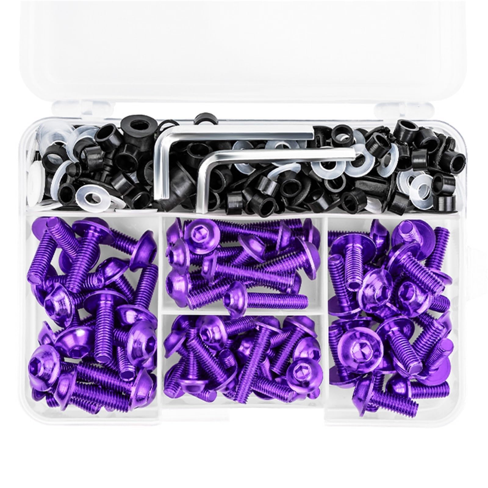 PVCUHWF Motorrad Schrauben Set Kompatibel Mit Für ZX10R Für ZX12R Für ZX14R Schraubenkombination Motorradschrauben Kombinationssatz Schraubenverbindungsschrauben Dekoration(Purple) von PVCUHWF