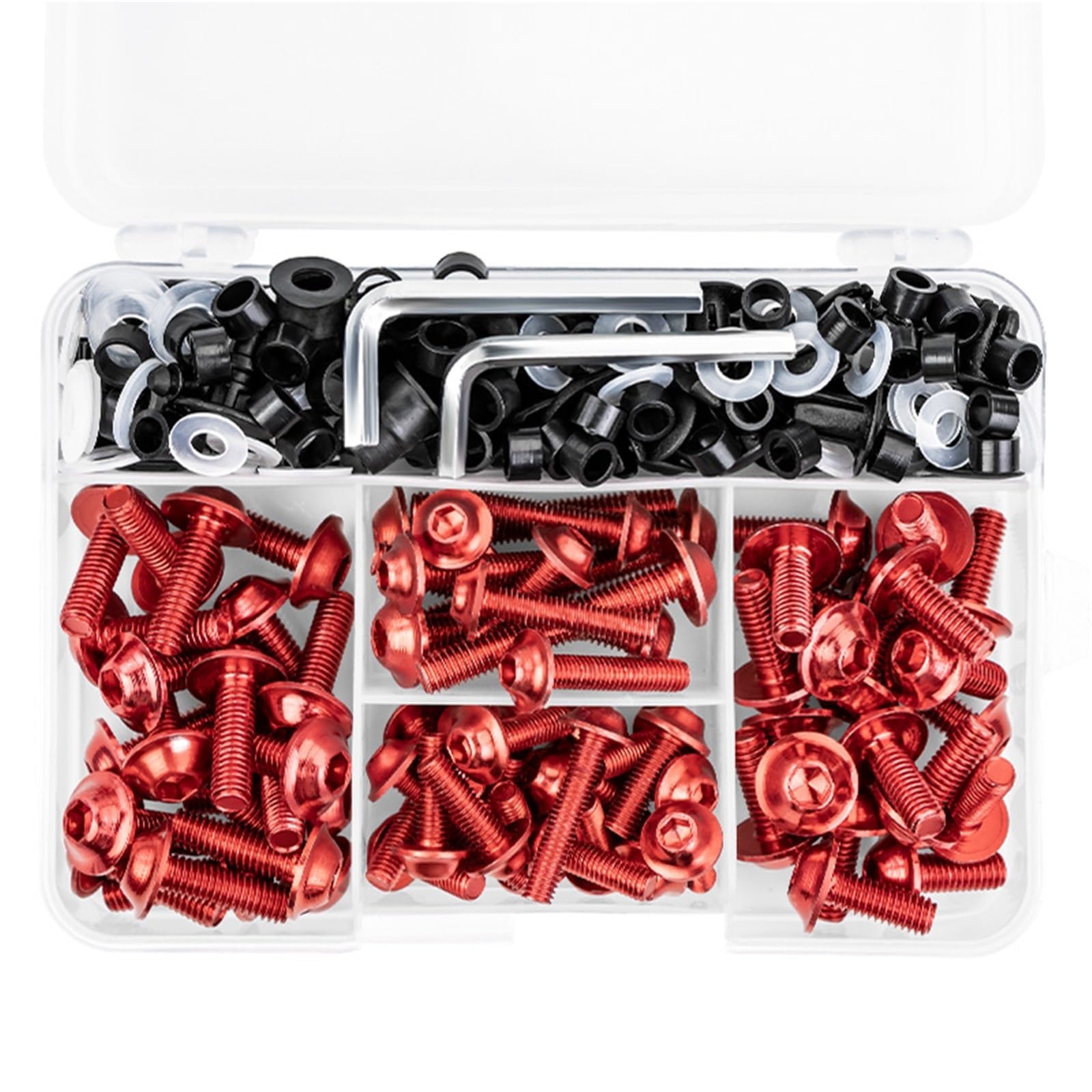 PVCUHWF Motorrad Schrauben Set Kompatibel Mit Für ZX10R Für ZX12R Für ZX14R Schraubenkombination Motorradschrauben Kombinationssatz Schraubenverbindungsschrauben Dekoration(Red) von PVCUHWF