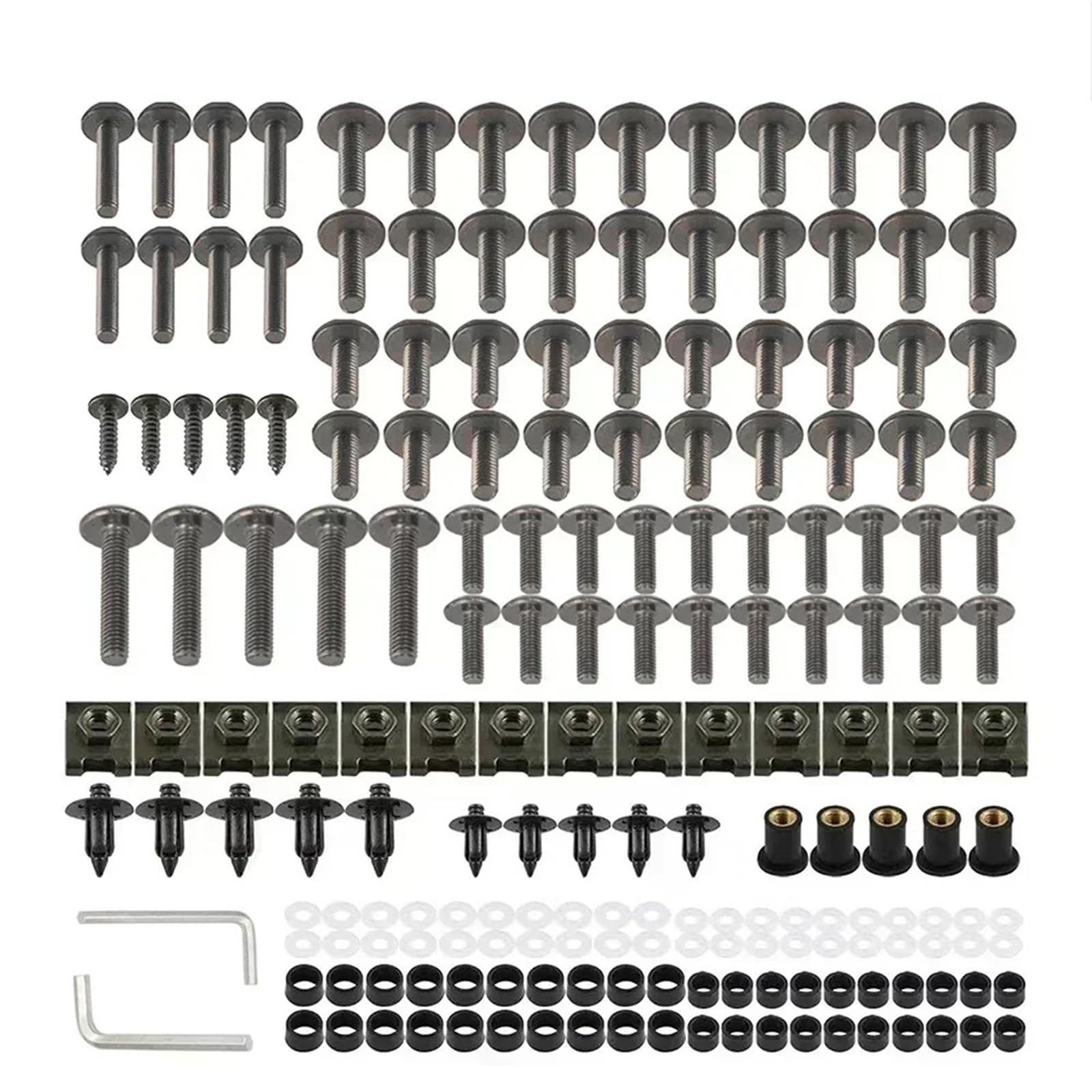 PVCUHWF Motorrad Schrauben Set Kompatibel Mit K1300GT Für K1300R Für K1300S Verkleidungsschraubensatz Schraubensatz Zubehör Schraubenkombination Motorradschraubenkombinationssatz(Gray) von PVCUHWF